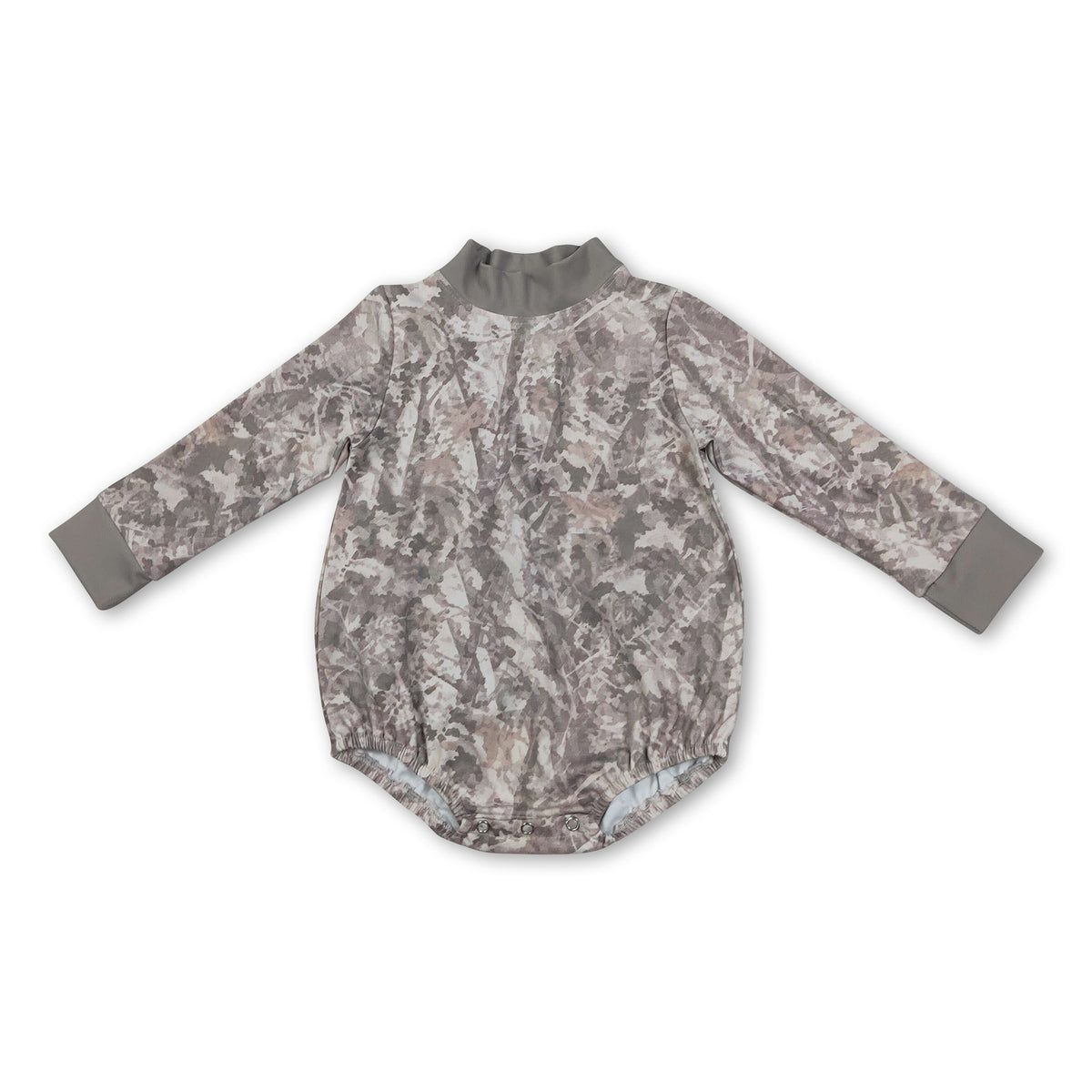 Long sleeves olive leaves camo mock neck baby boy fall active romper