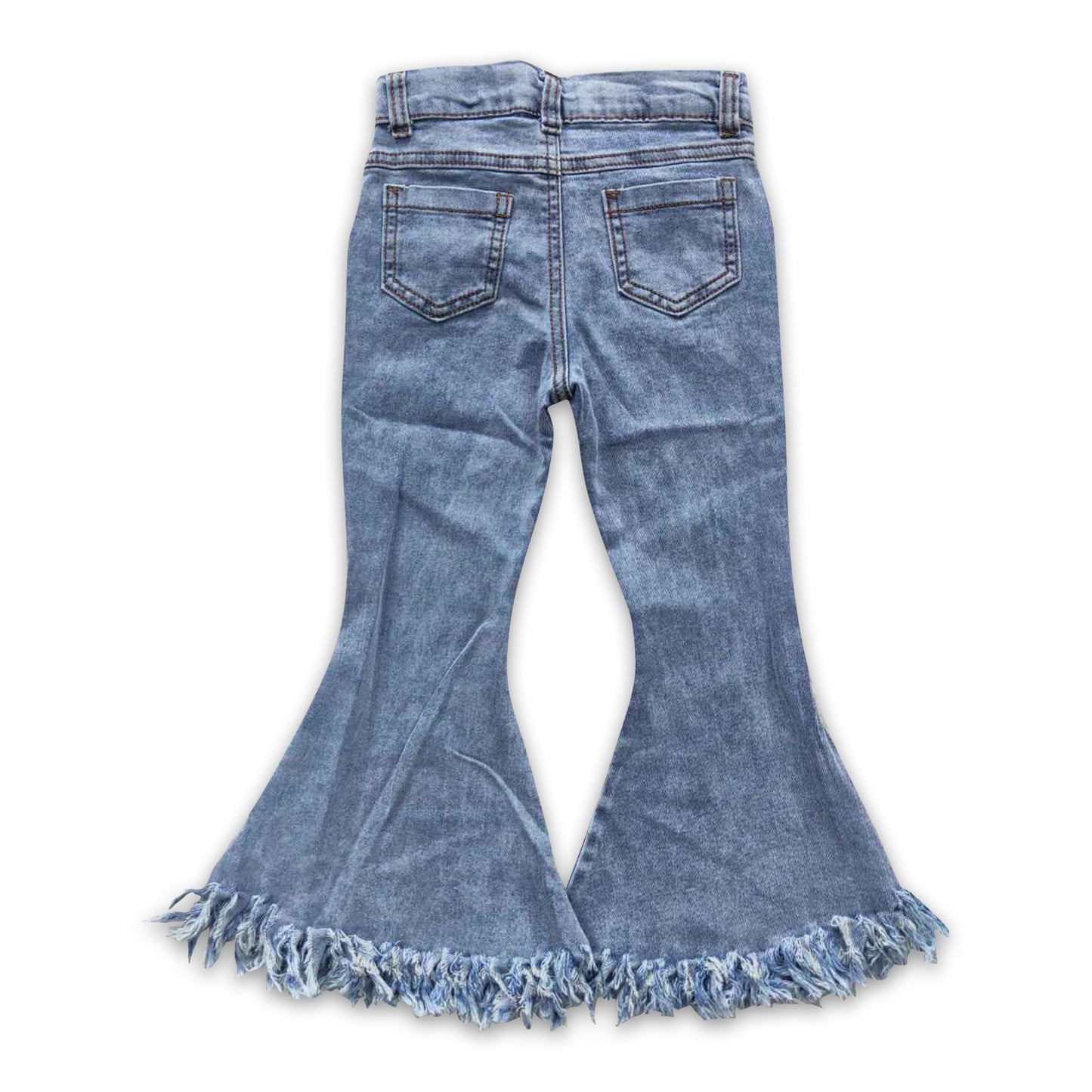 Light tassels denim pants girls bell bottom jeans