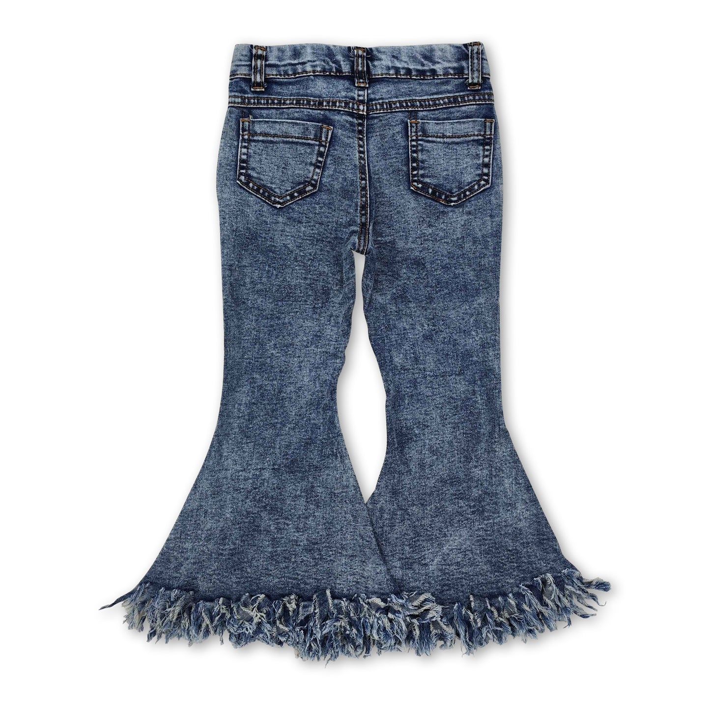 Light tassels denim pants girls bell bottom jeans