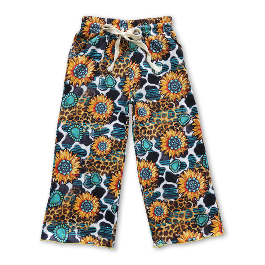 Sunflower turquoise western kids girls pants