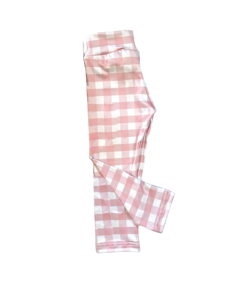 Pink plaid baby girls leggings