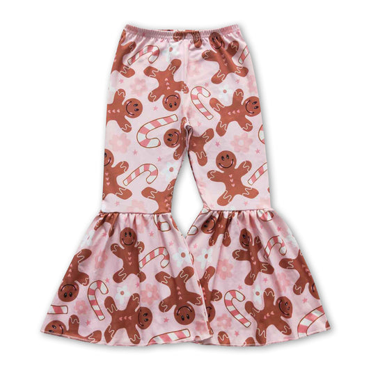 Gingerbread candy cane girls Christmas bell bottom pants