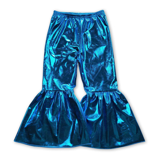 Blue baby girls bell bottom pants