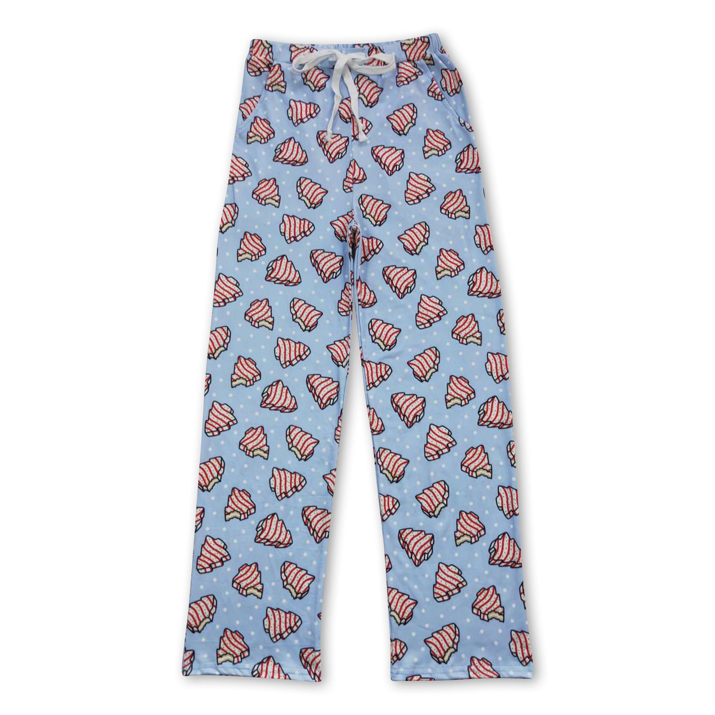 Blue cake family clothes adult Christmas pants