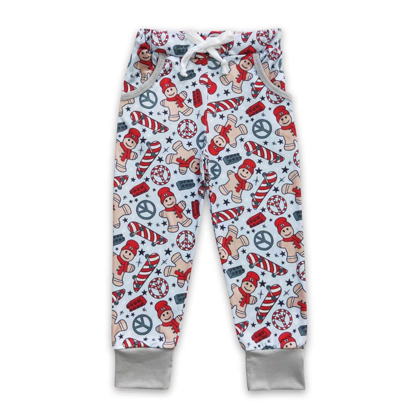 Gingerbread baby kids Christmas pockets pants