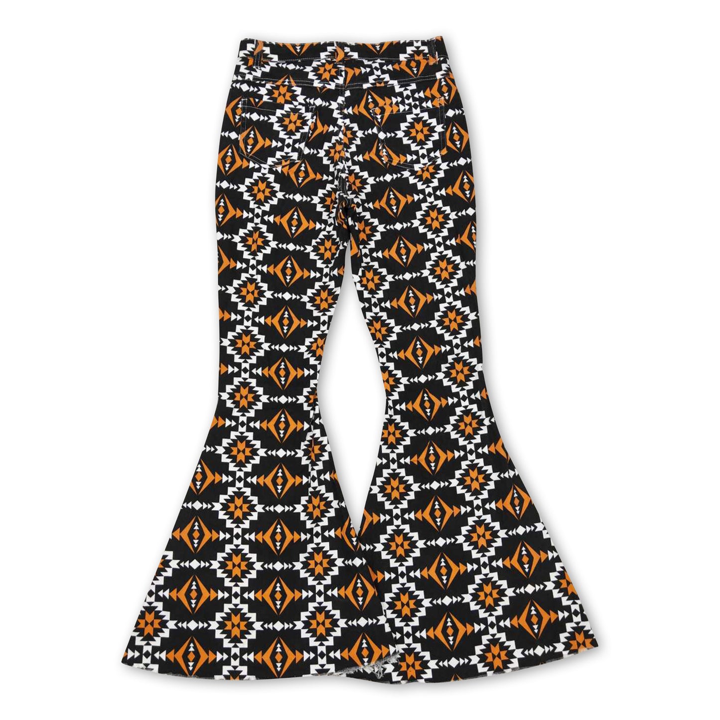 Black orange aztec women denim pants adult jeans