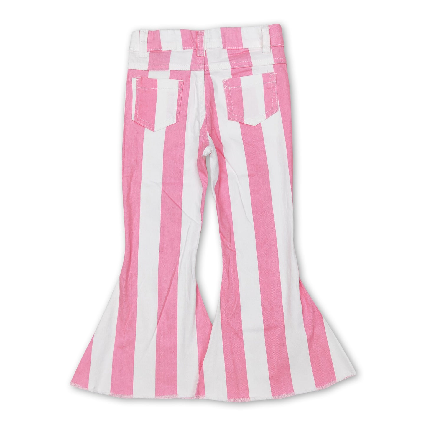 Pink stripe denim pants girls valentine's day jeans