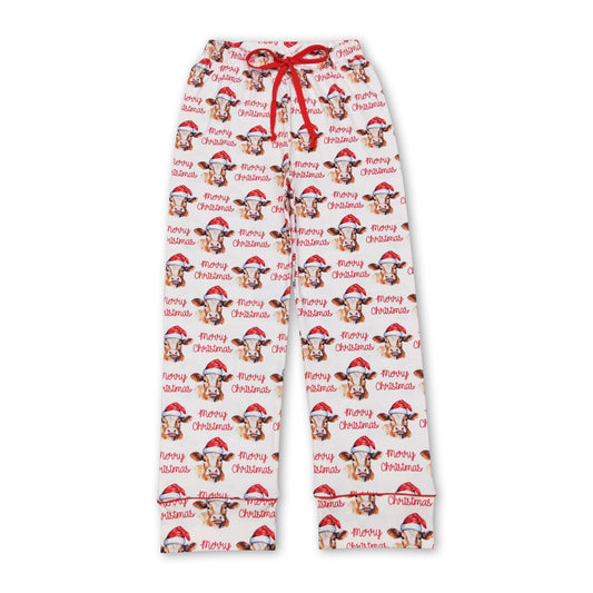 Merry Christmas cow adult women pants