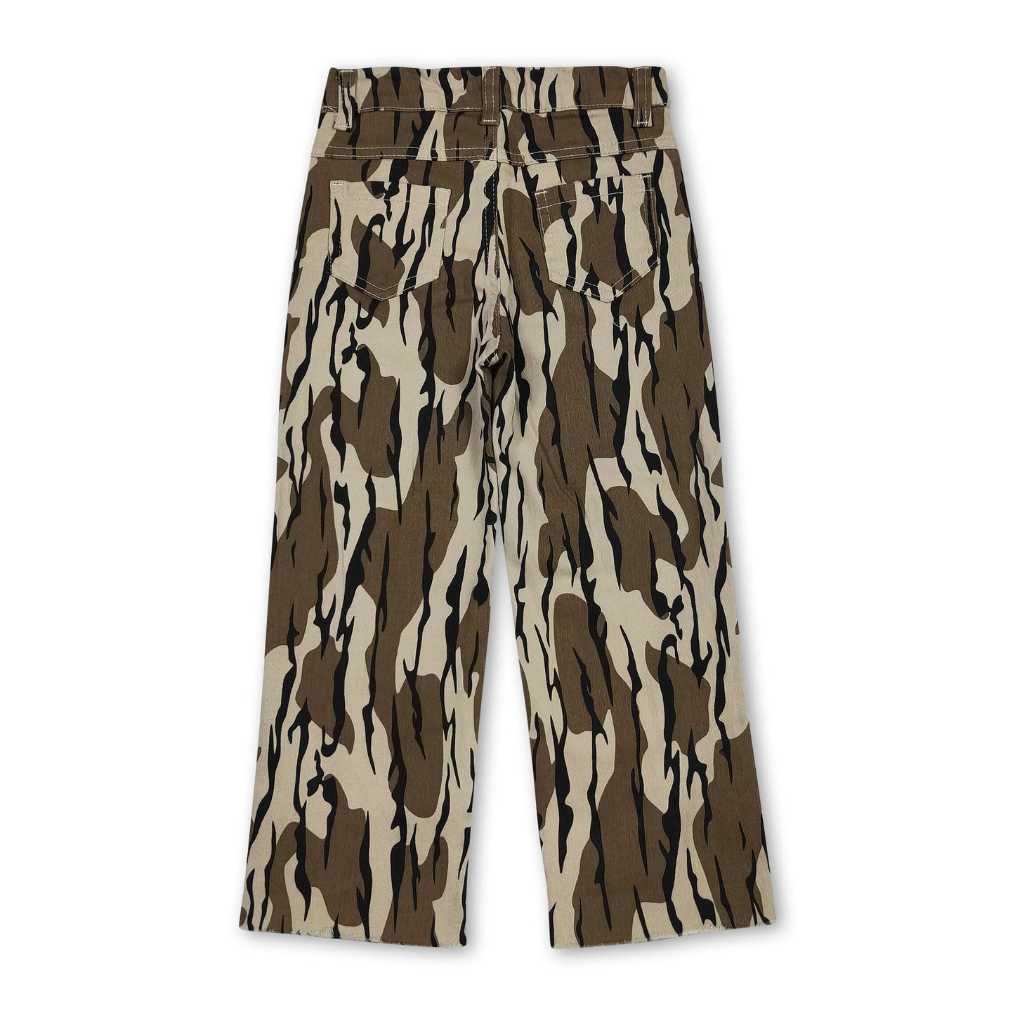 Olive camo denim pants hole kids boys jeans