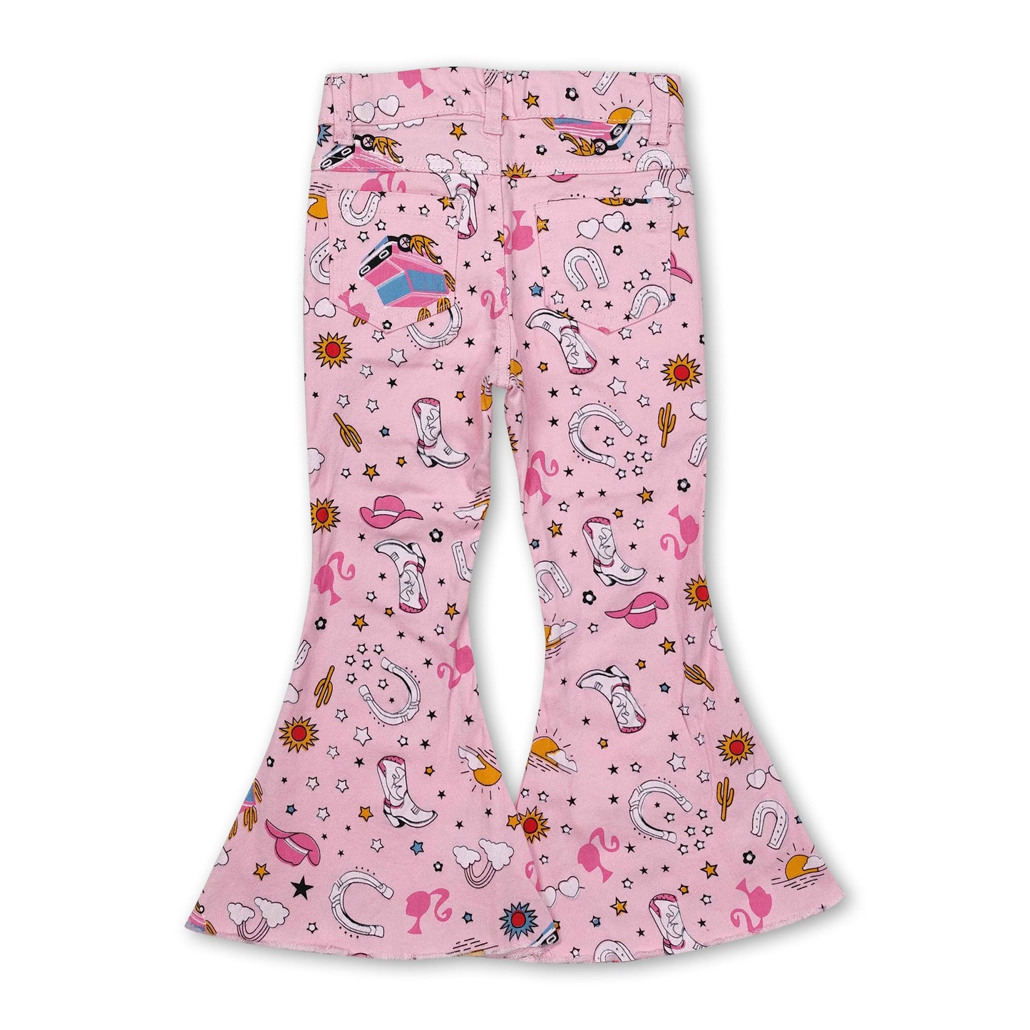 Pink cactus rainbow party girls jeans