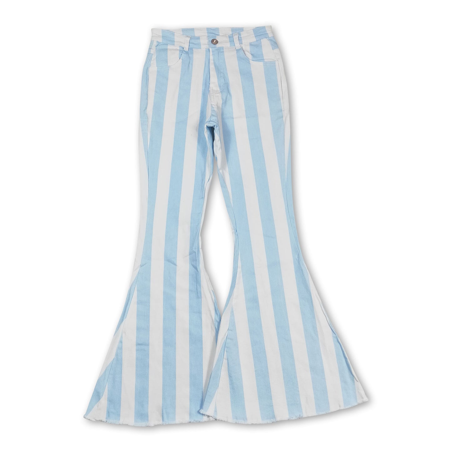 Light blue stripe women denim pants adult jeans