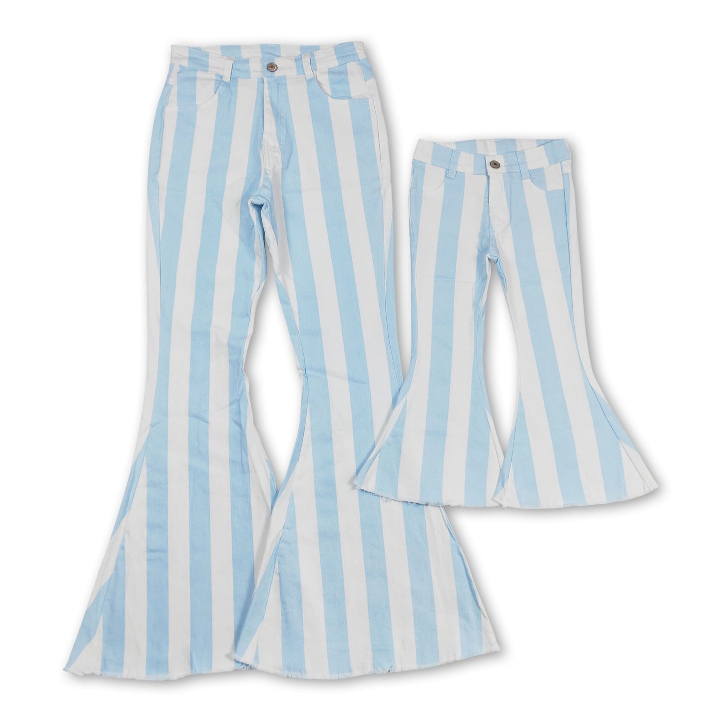 Light blue stripe women denim pants adult jeans