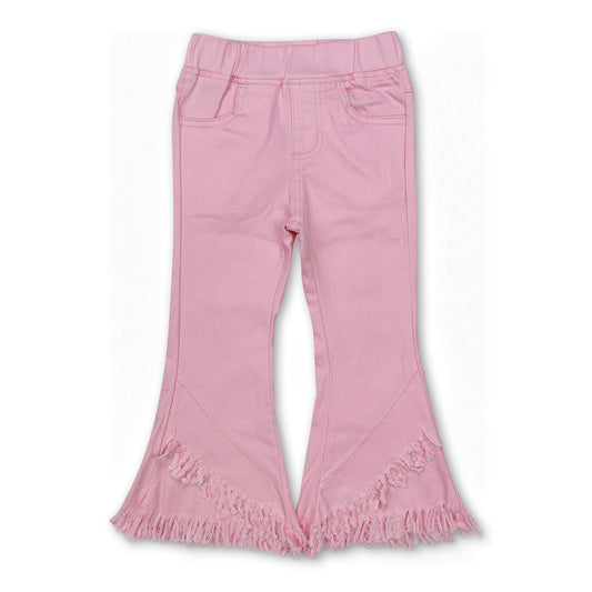 Pink pockets tassels kids girls jeans