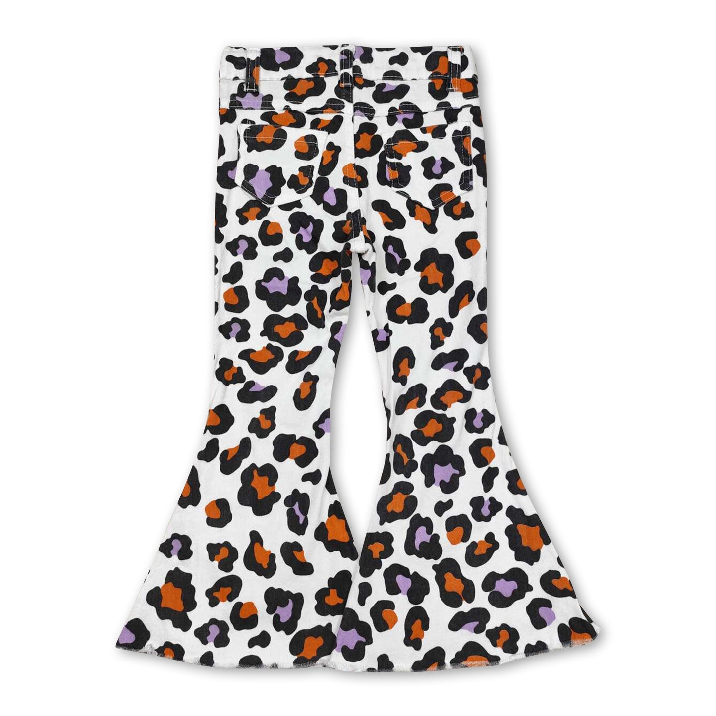 Orange purple leopard kids girls Halloween jeans