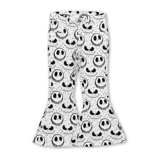 White skull kids girls Halloween jeans