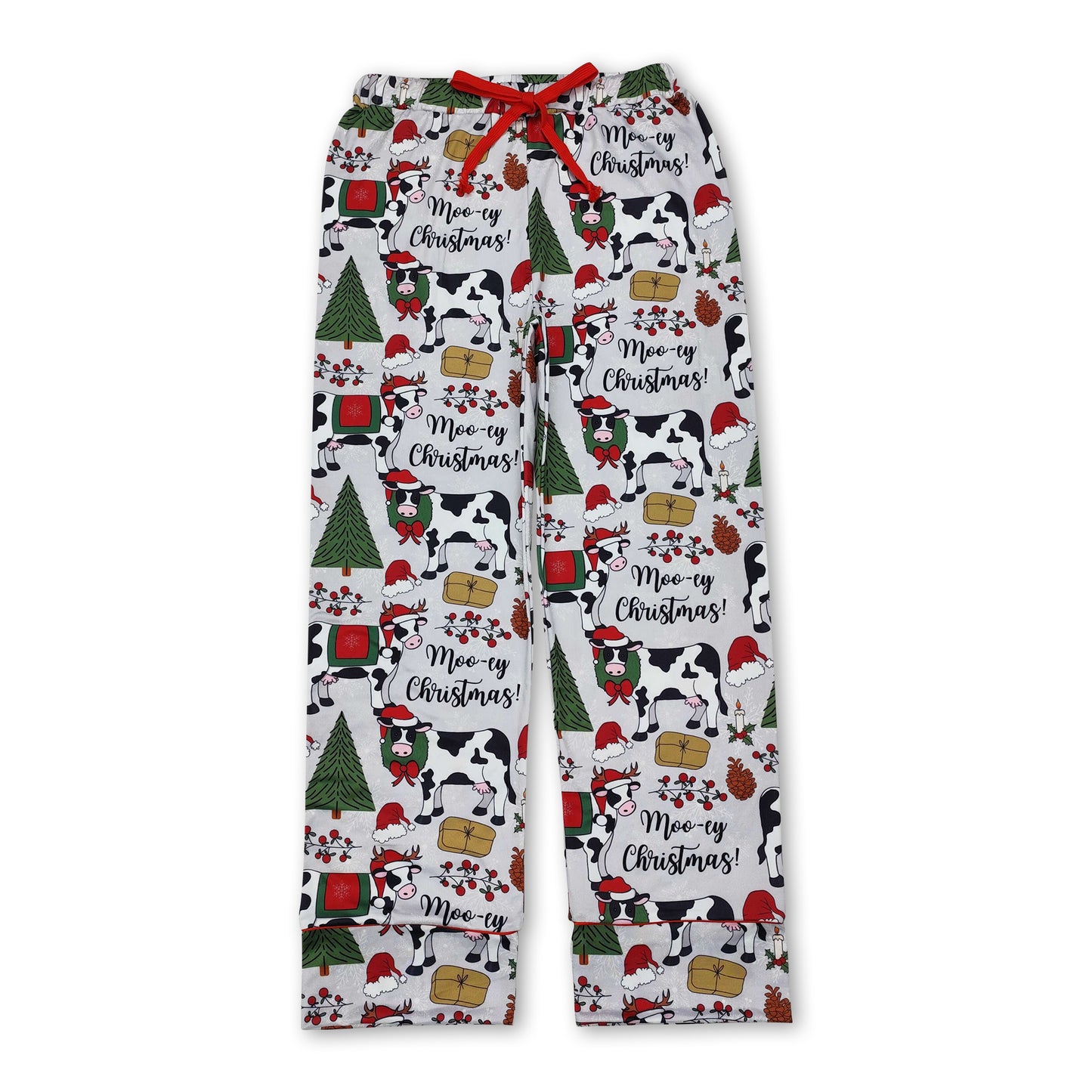 Christmas tree cow adult women pants sleepwear bottom