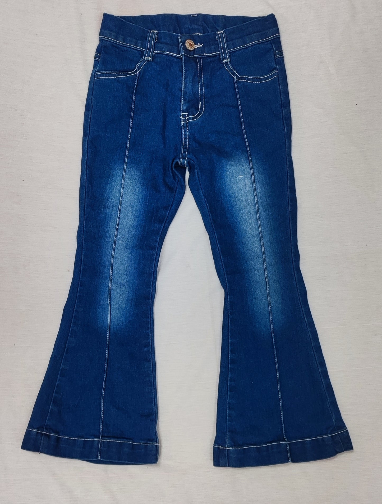 Blue washed pockets kids girls jeans