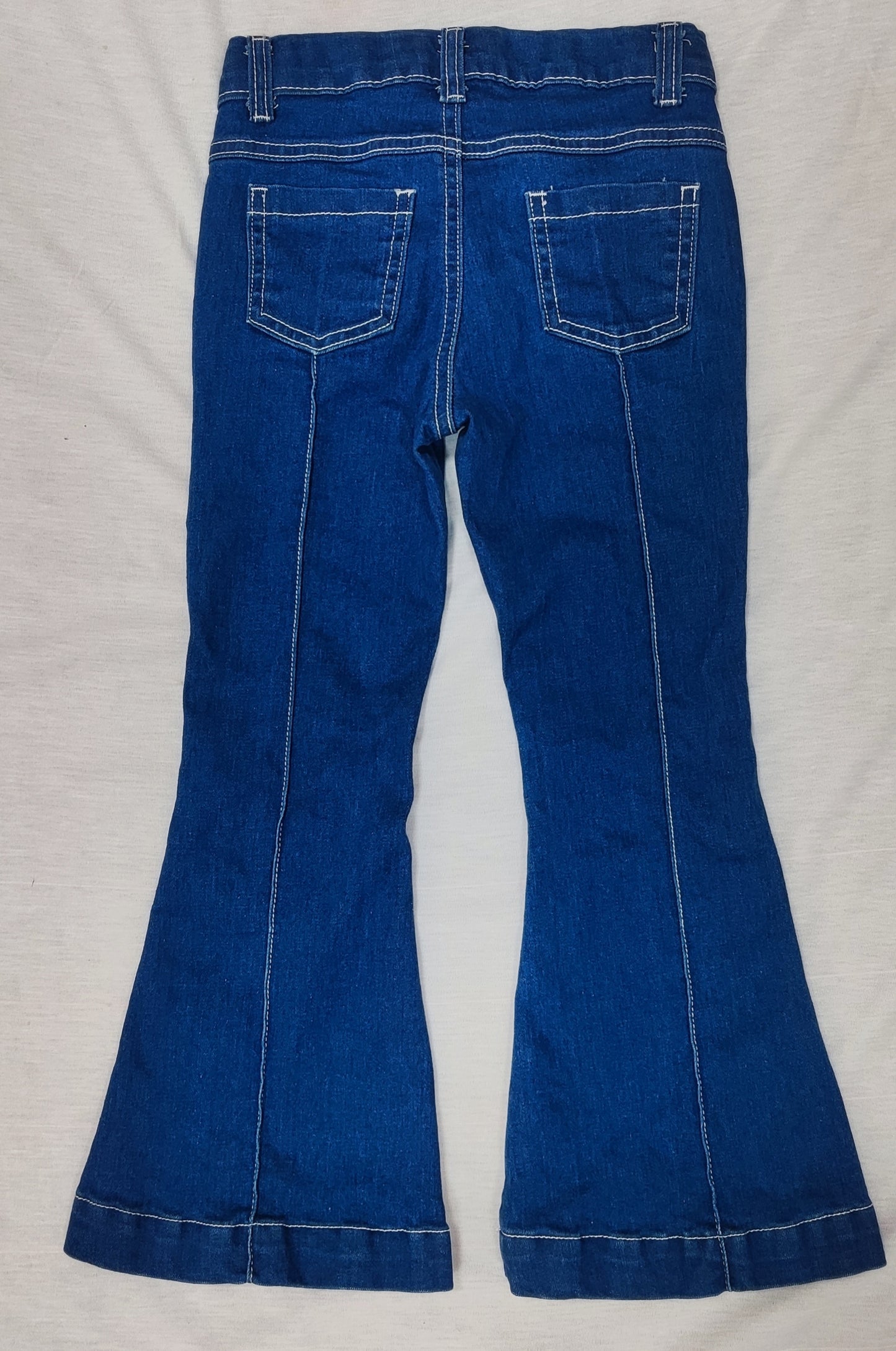 Blue washed pockets kids girls jeans