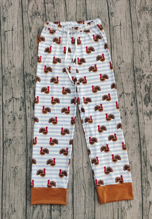 Brown turkey adult women Thanksgiving sleepwear bottom