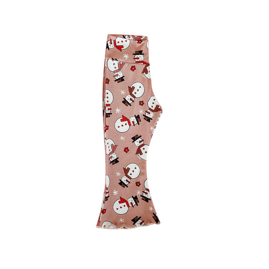 Snowman kids girls Christmas bell bottom pants