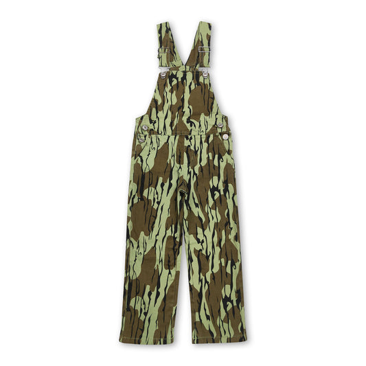 Bottomland camo hunting denim kids boy overalls