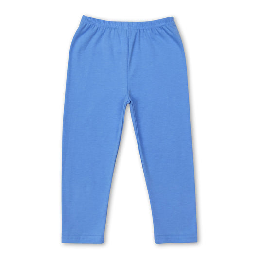 Light blue cotton baby girls legging