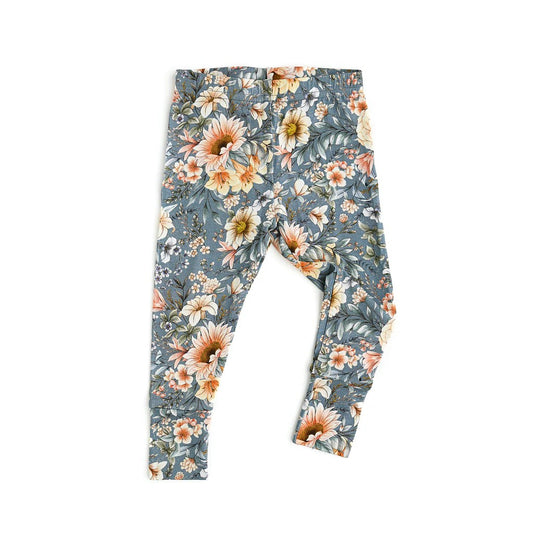 Beige floral baby girls pants