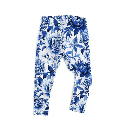 Blue floral baby girls pants