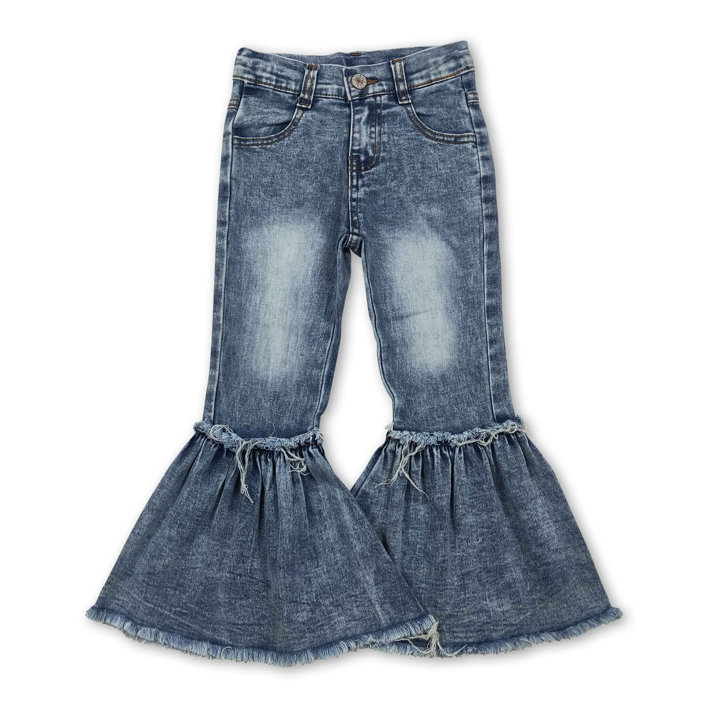 Light blue washed denim pants kids girls jeans