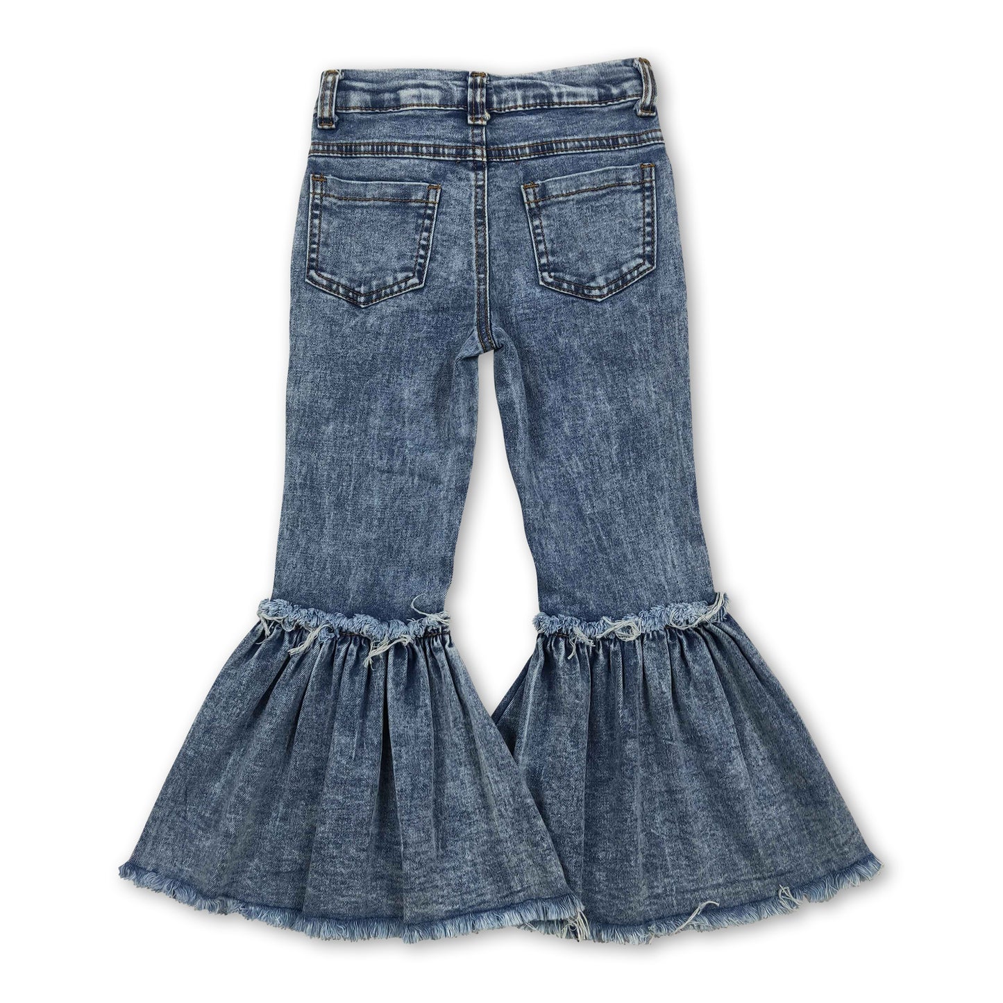 Light blue washed denim pants kids girls jeans