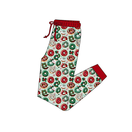 Red green donut adult women Christmas sleepwear bottom