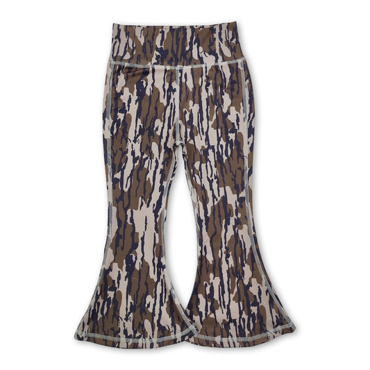 Camo baby girls yoga flare pants