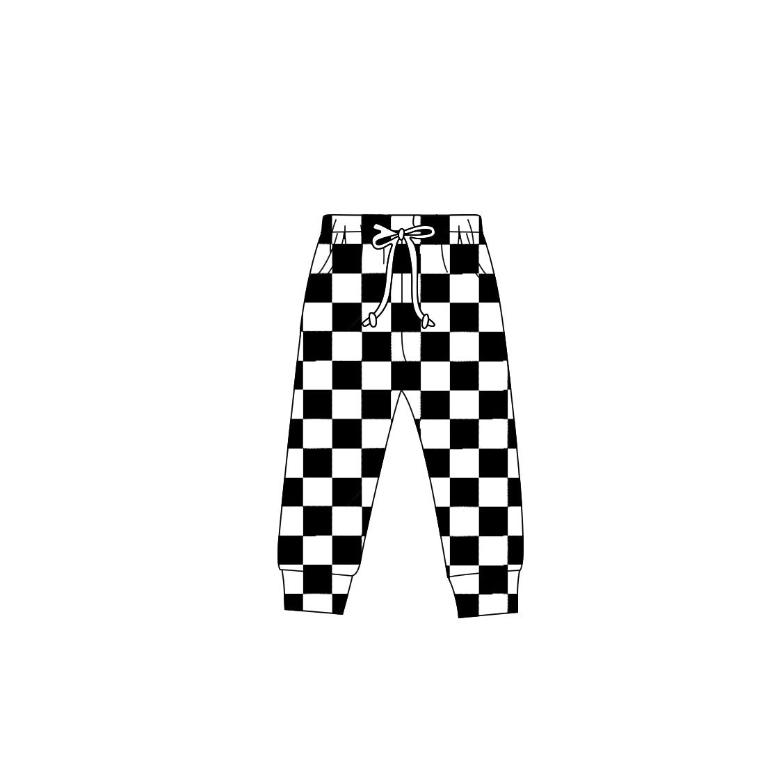 Black plaid baby kids pants