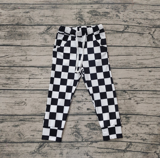 Black plaid baby kids pants