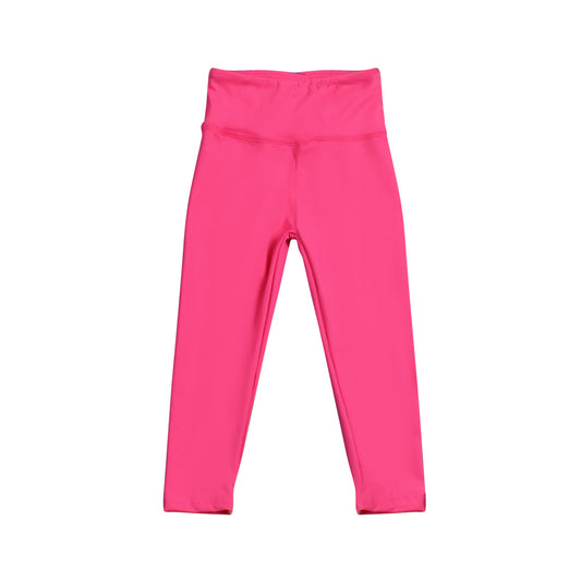 Hot pink high waist baby girls yoga leggings