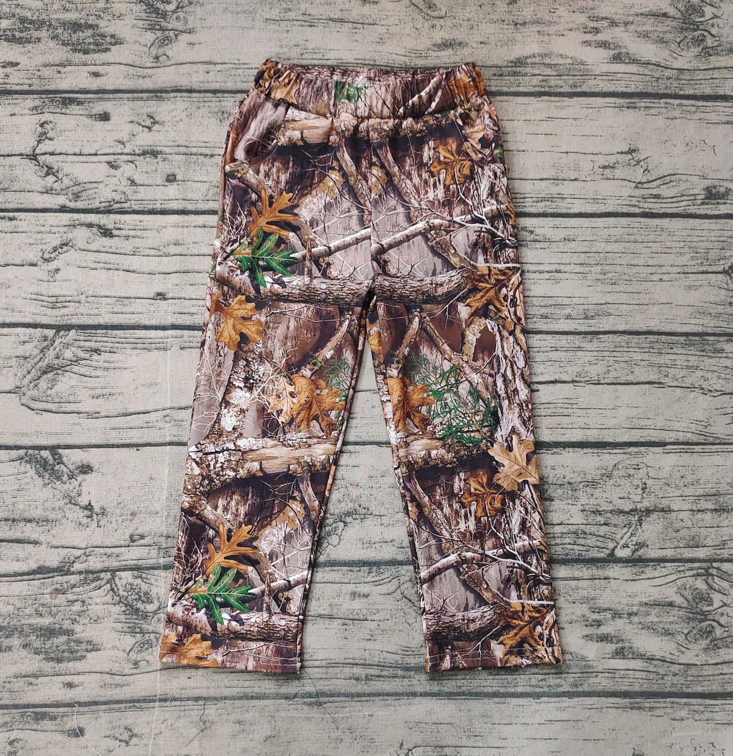 Khaki leaves camo baby kids pockets pants