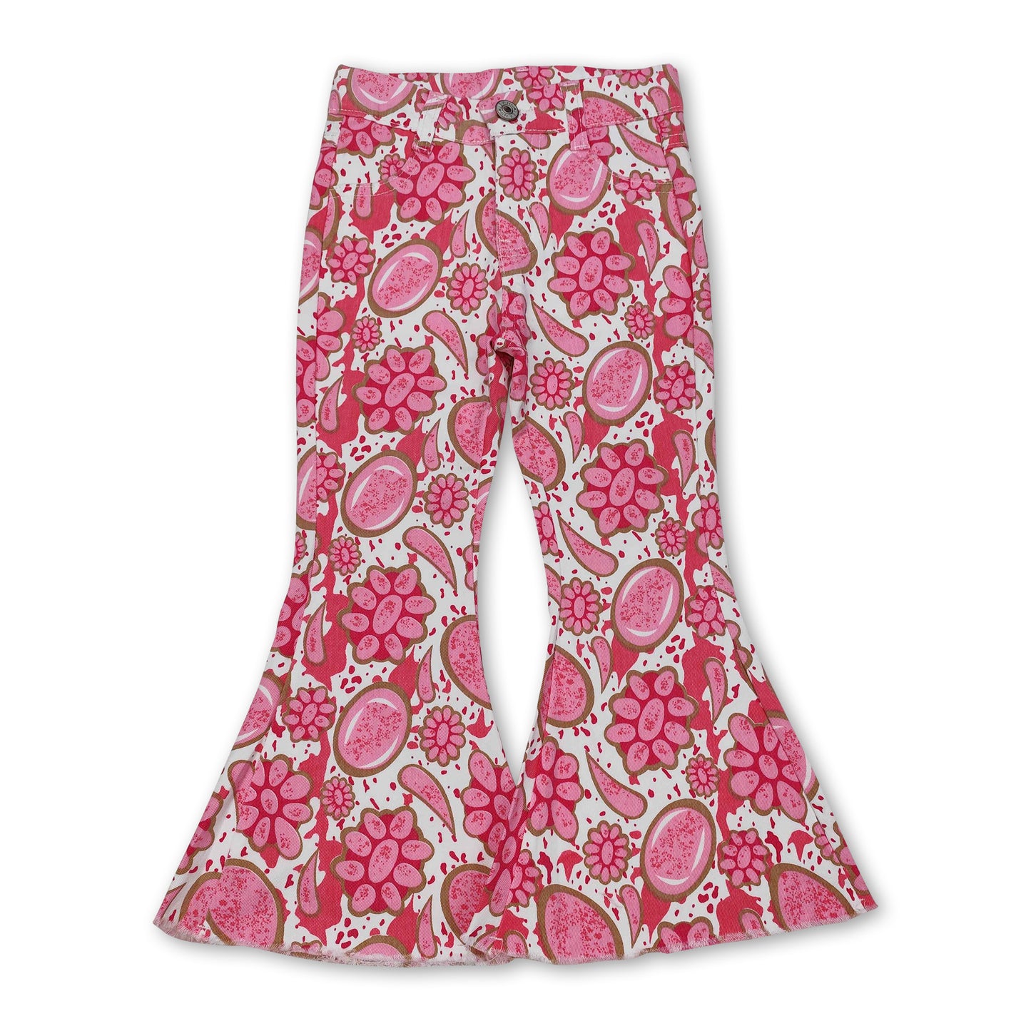 Pink concho denim pants kids girls western jeans