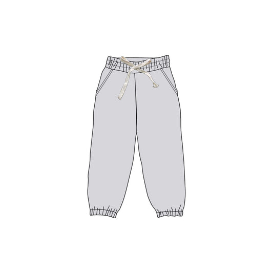 Grey pockets elastic kids girls joggers