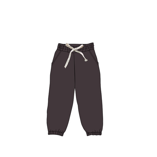 Brown pockets elastic kids girls joggers