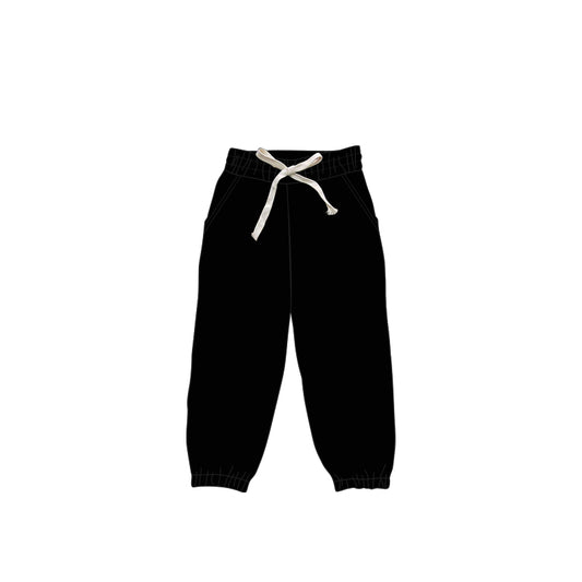 Black pockets elastic kids girls joggers