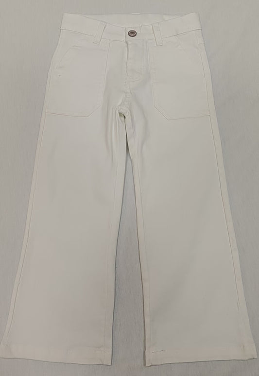 White pockets denim pants kids girls jeans