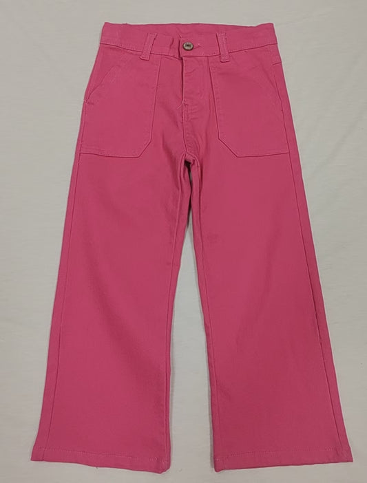 Hot pink pockets denim pants kids girls jeans