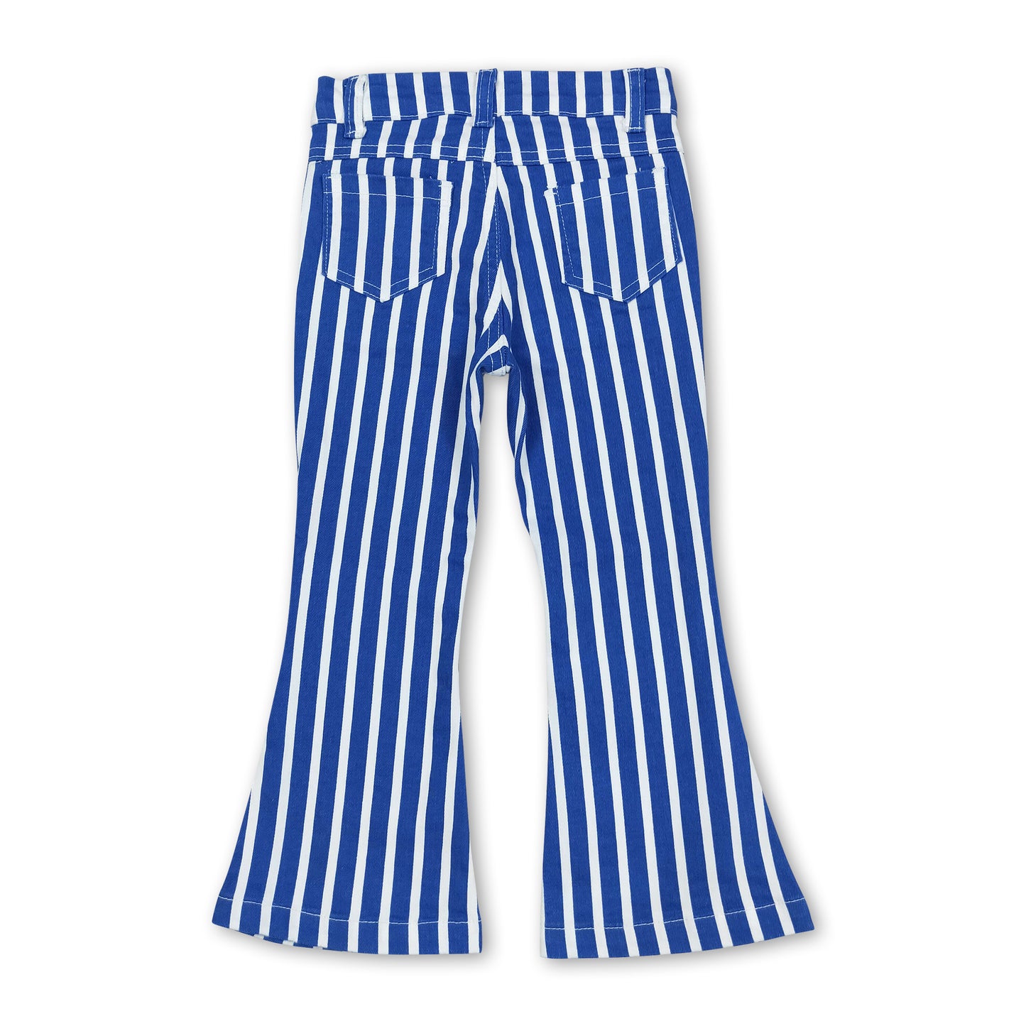 Blue white stripe kids girls jeans