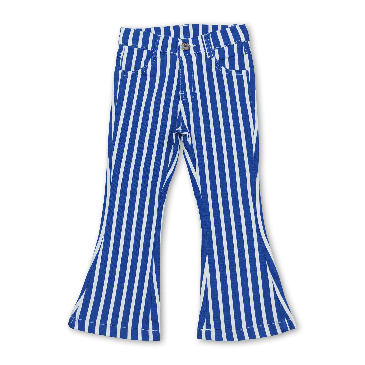 Blue white stripe kids girls jeans