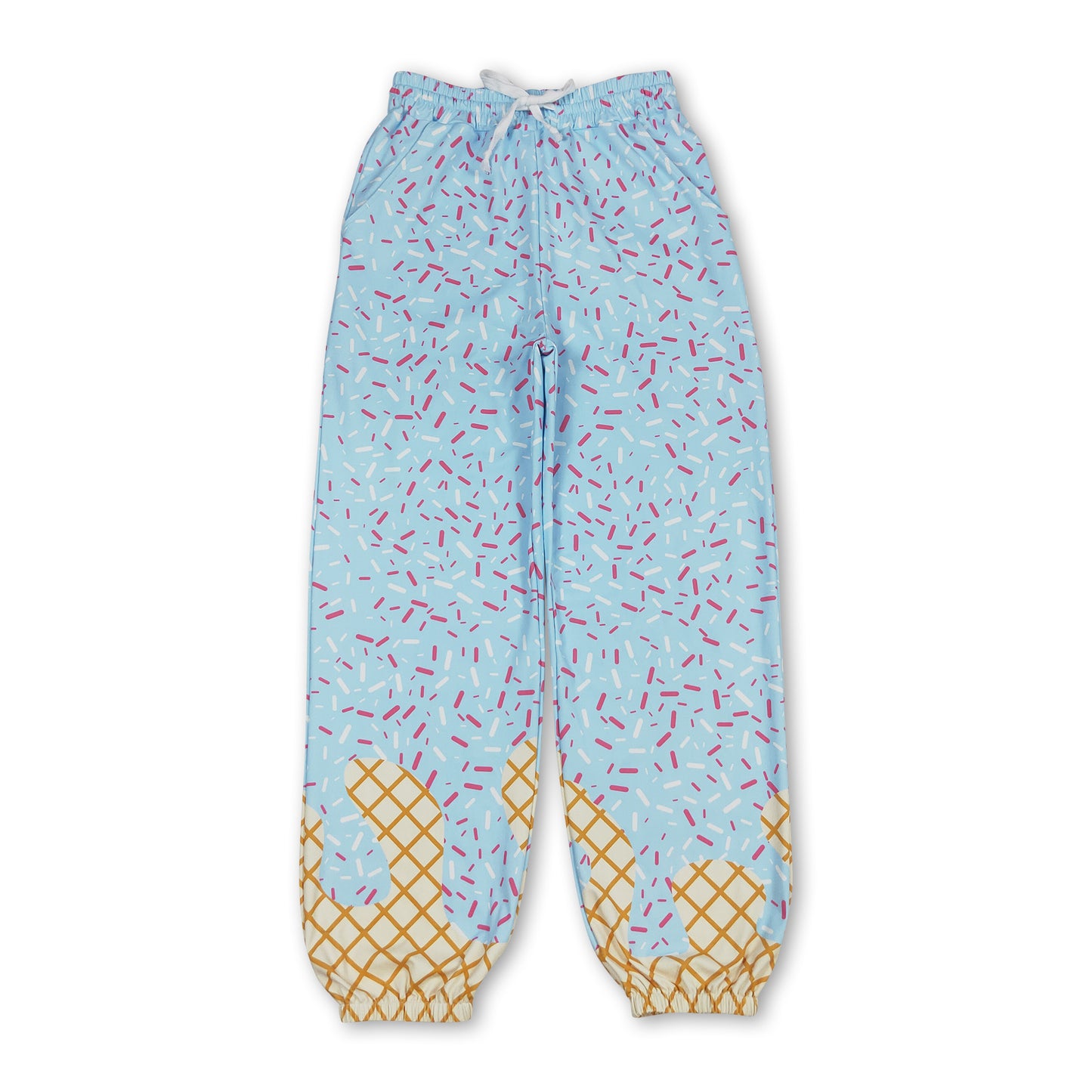 Light blue ice cream sprinkle adult women pants