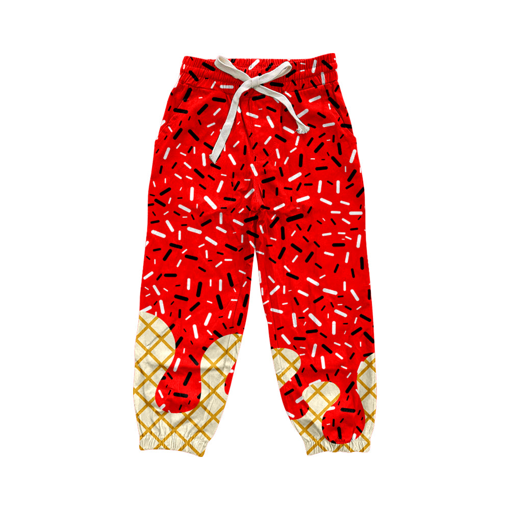 Red ice cream sprinkle adult women pants