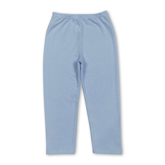 Light blue cotton baby girls leggings