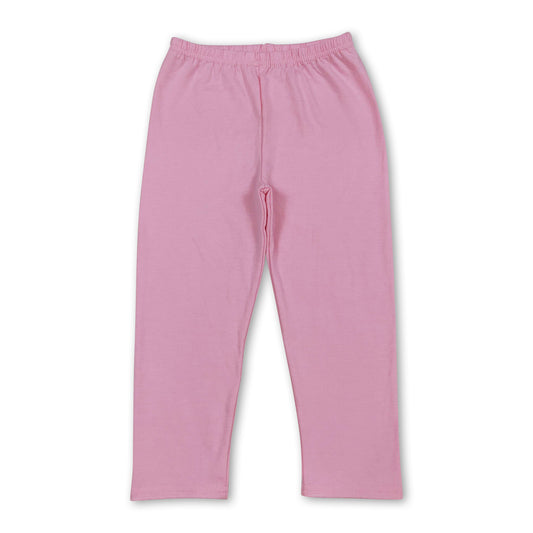 Pink cotton baby girls leggings