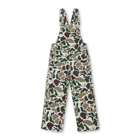 Hunting dog deer duck turkey kids boys denim overalls