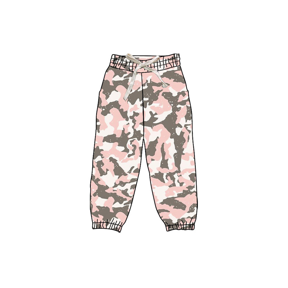 Pink camo baby kids elastic waist pants